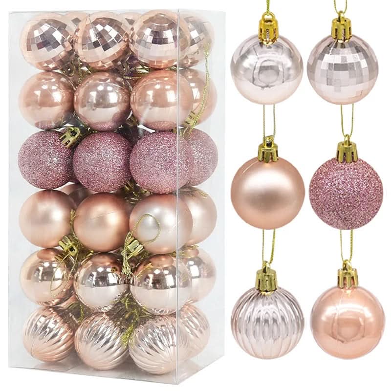 Decoração De Natal / 4cm 36 Peças Bolas Coloridas De Natal Com Glitter
