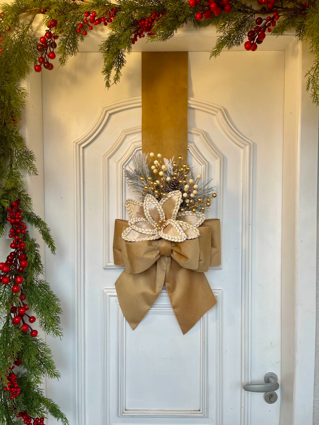 Escapulário De Natal Veludo Dourado