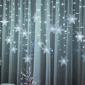 Cortina de Luzes LED Floco de Neve – Magia Natalina em Cada Detalhe