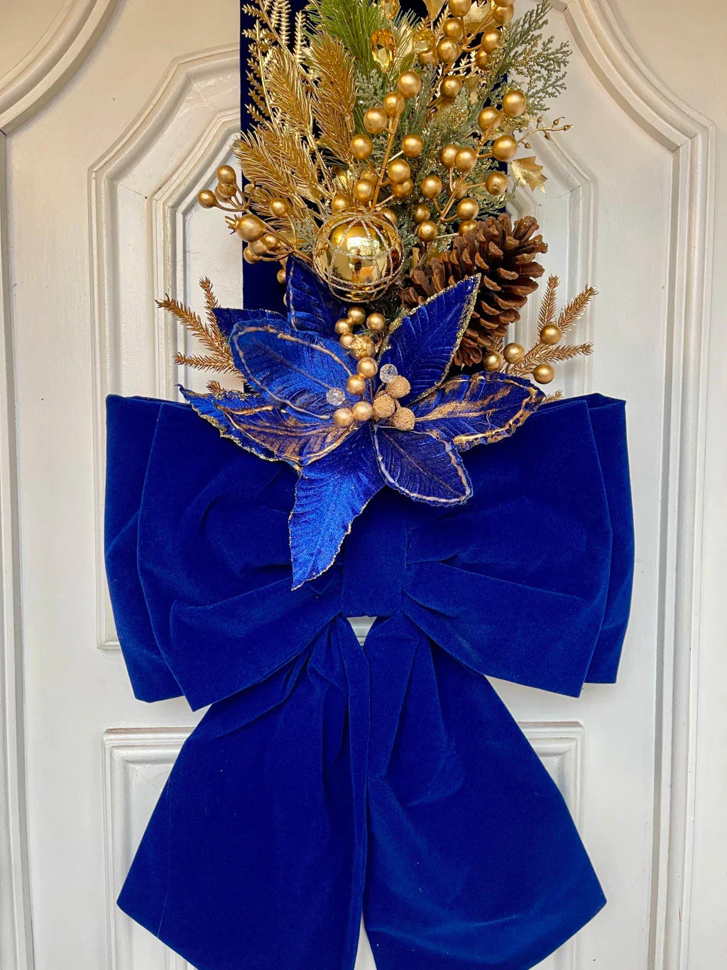 Escapulário de Natal em Veludo – Azul com Dourado (2,10m x 40cm)