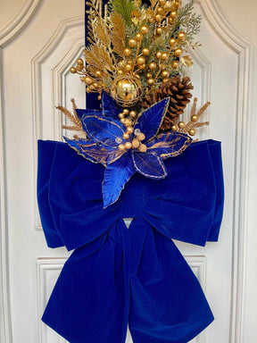 Escapulário de Natal em Veludo – Azul com Dourado (2,10m x 40cm)